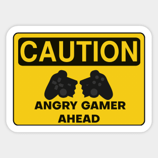 Caution. Angry Gamer Ahead Sticker